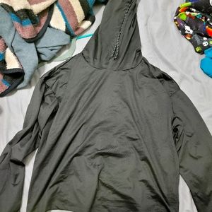 Crop top jersey hoodie